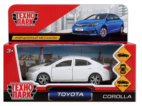 Машина металлическая ТЕХНОПАРК TOYOTA COROLLA бел. - фото 1