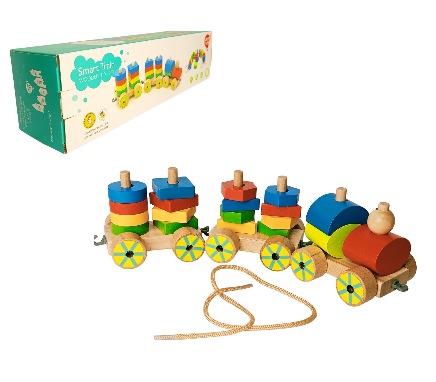 Конструктор деревянный Паровозик Lucy&Leo - фото 1