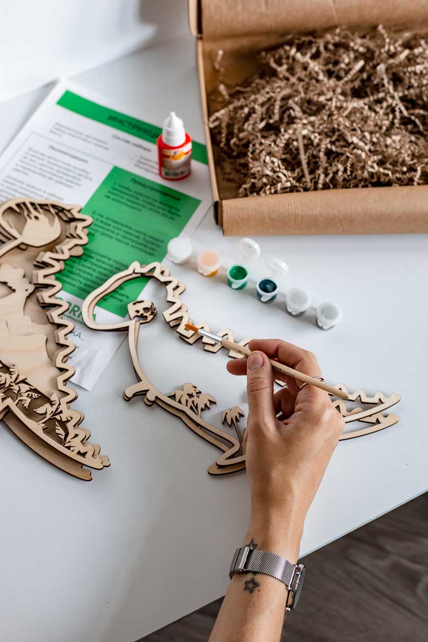 Роспись по дереву Ти-рекс серия Дино Dobrika - миниатюра 3