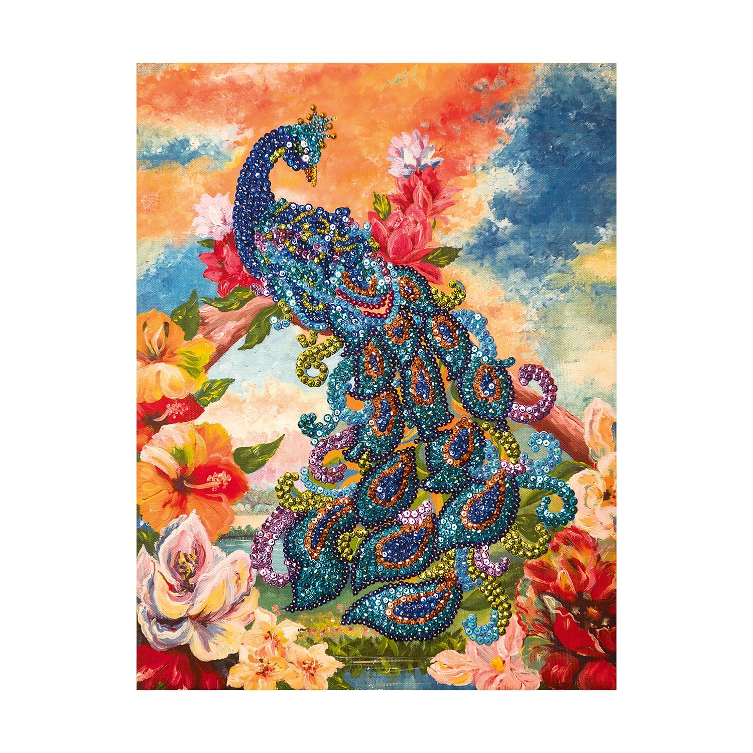 Картина из пайеток 30*40 Павлин - миниатюра 2