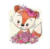  Картина по номерам 20*20 Лисенок в цветах - фото 1