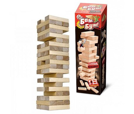 Настольная игра Падающая башня с фантами Бам-бум ДК - фото 1