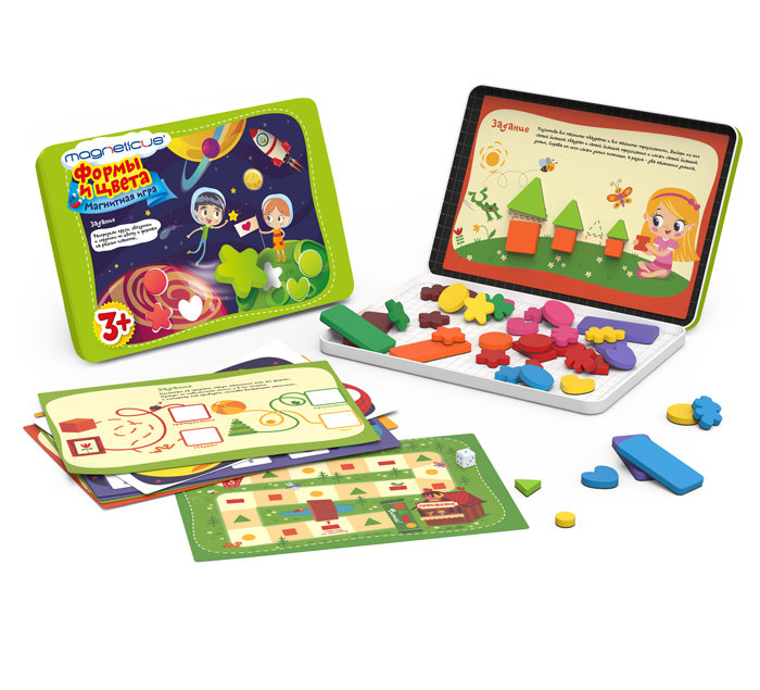Игра магнитная Формы и Цвета Magneticus в мет. коробке - фото 1