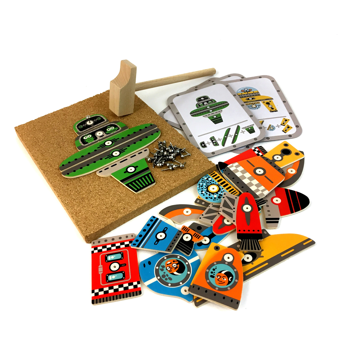 Конструктор деревянный с гвоздиками Космодром DJECO - миниатюра 2