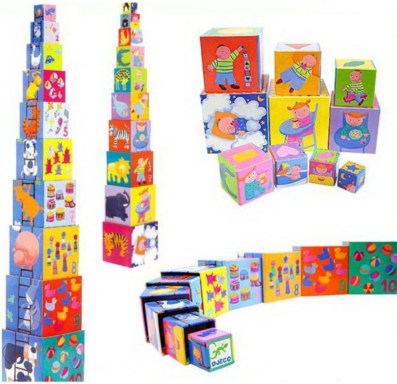 Кубики - пирамида Забавные кубики 10эл. DJECO - миниатюра 3