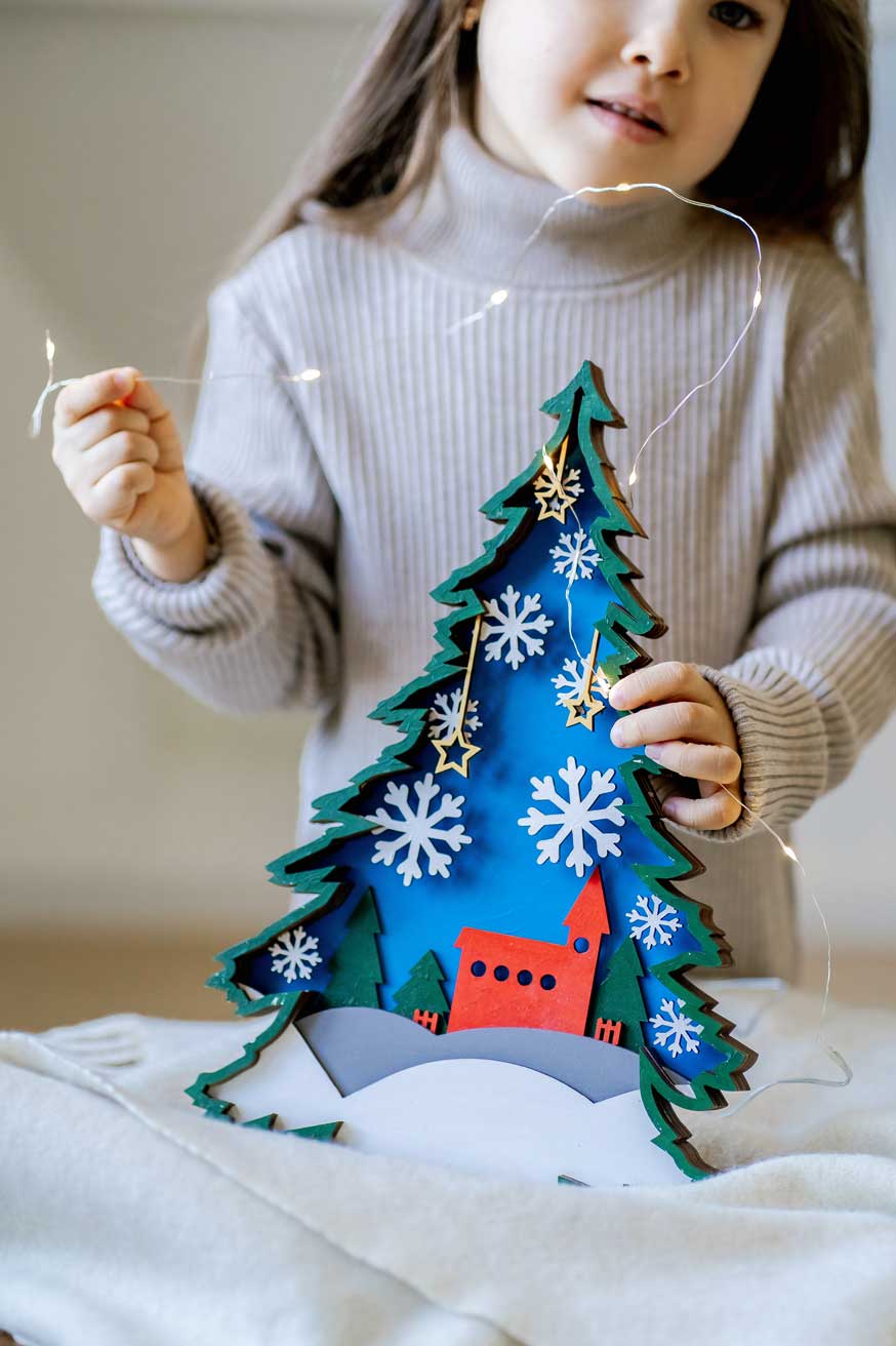 Роспись по дереву Елка серия Домик Dobrika - миниатюра 3