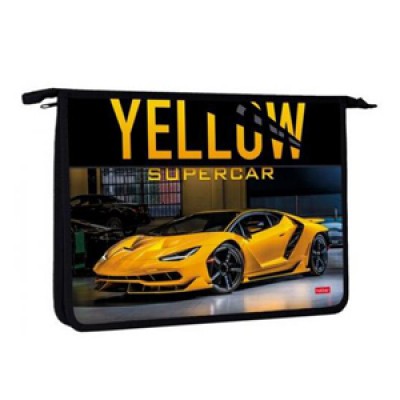 Папка для тетрадей А4 на молнии 1отд. YELLOWsupercar Hatber - фото 1