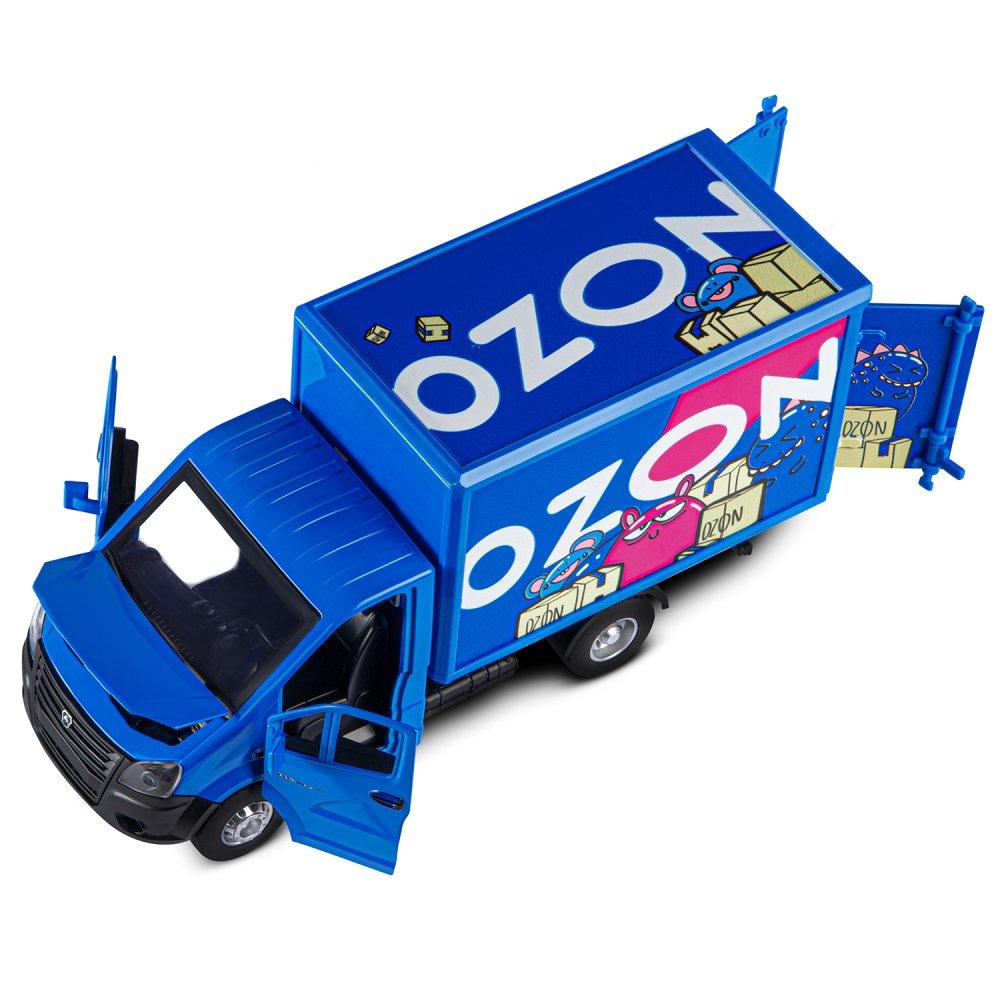 Машина металлическая Автопанорама 1:28 Газель NEXT OZON BALLON син. свет, звук - миниатюра 2