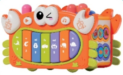 Центр развивающий Крабик (игра с молотком, рыбалка, барабан и др.) в/к Elefantino - фото 1