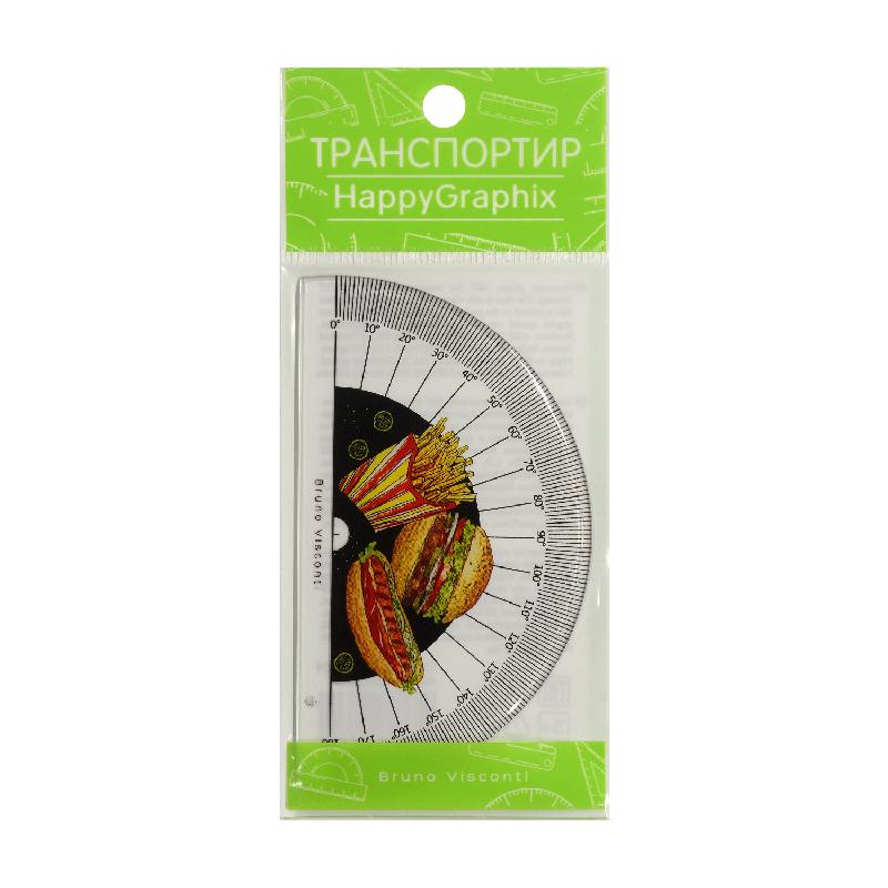 Транспортир 10см пластик. Гамбургер Bruno Visconti - миниатюра 2