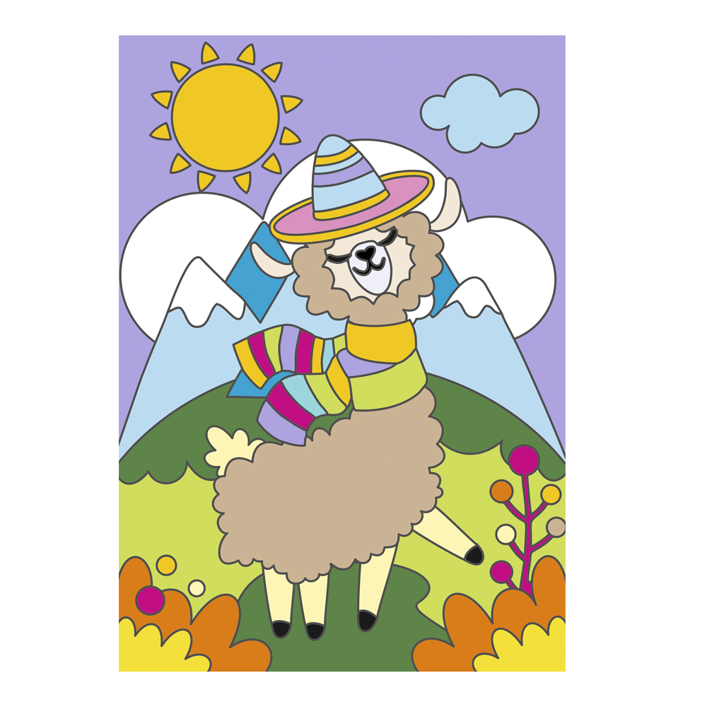 Картина по номерам для малышей Прелестная альпака - миниатюра 2