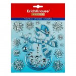  Наклейки н-р Снеговик серебро 18*23 - фото 1