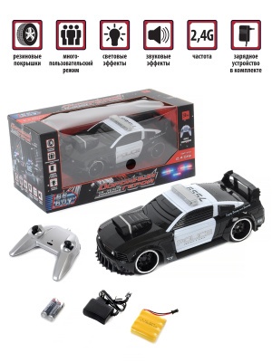 Машина Полиция р/у BeBoy (свет,звук) в/к - фото 1