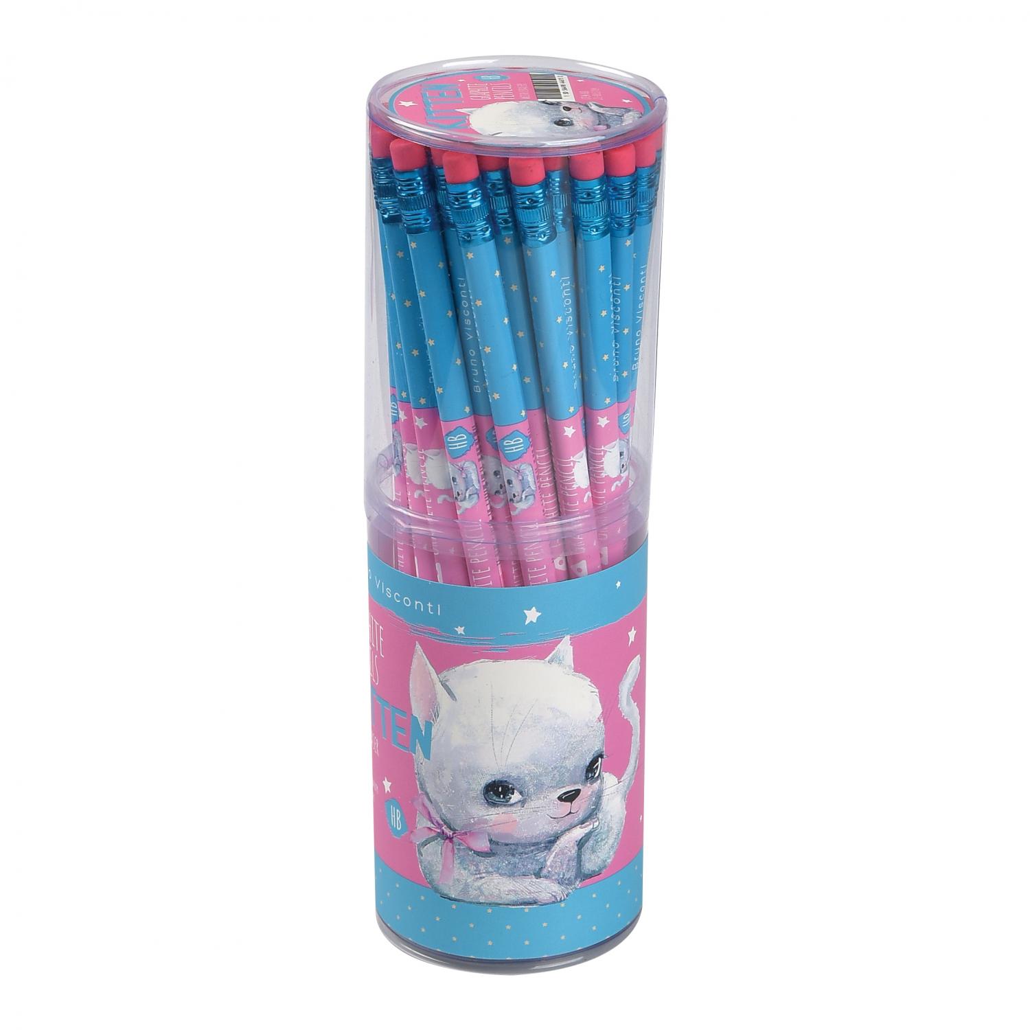 Карандаш чернографитный с ластиком Кошка с бантом НВ Bruno Visconti - фото 1