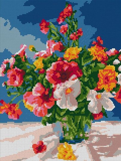 Картина стразами 30*40 Яркие маки - фото 1