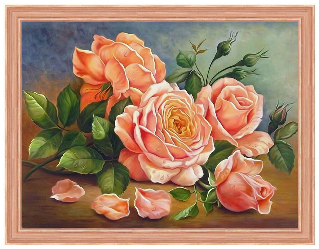 Картина стразами 40*30 Ароматные розы - фото 1