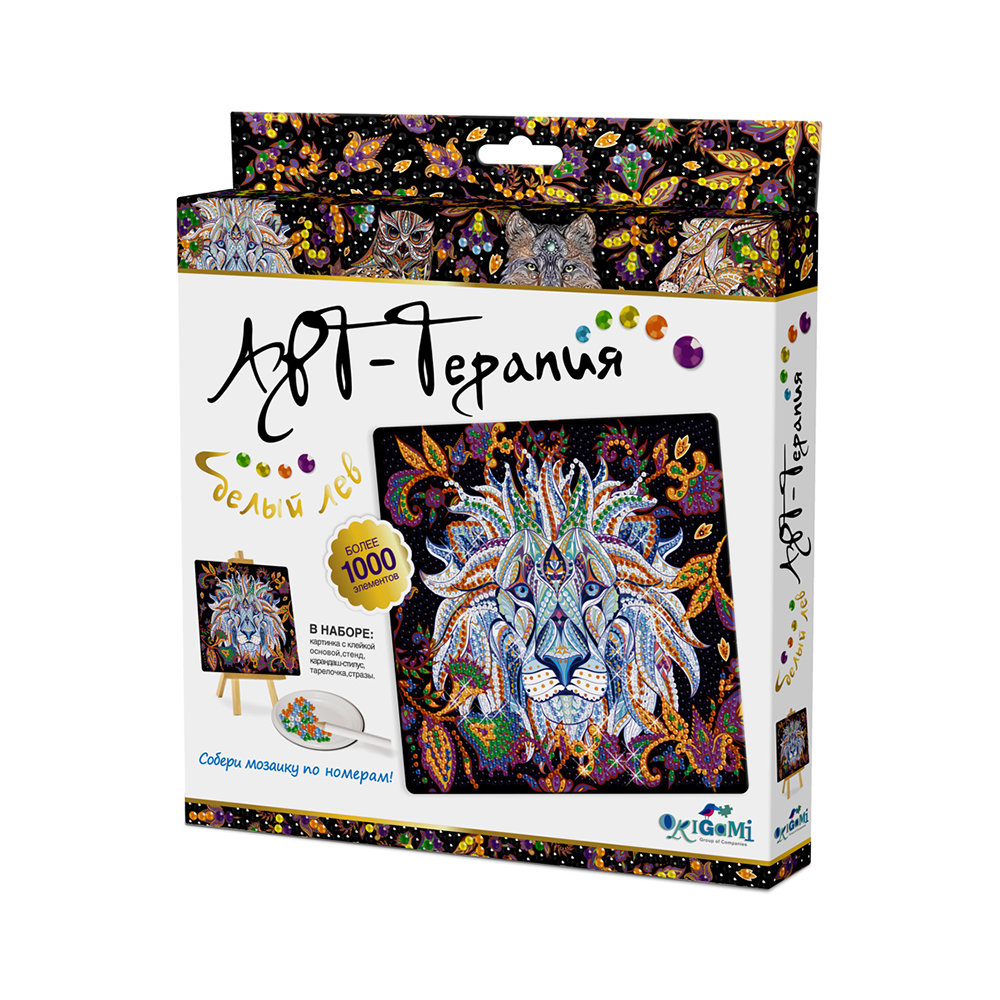 Мозаика стразами - алмазные узоры Белый Лев - фото 1