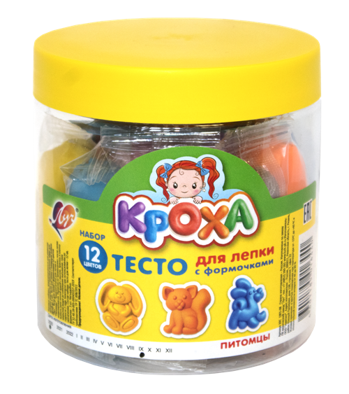 Тесто для лепки 12цв. Питомцы ЛУЧ - фото 1