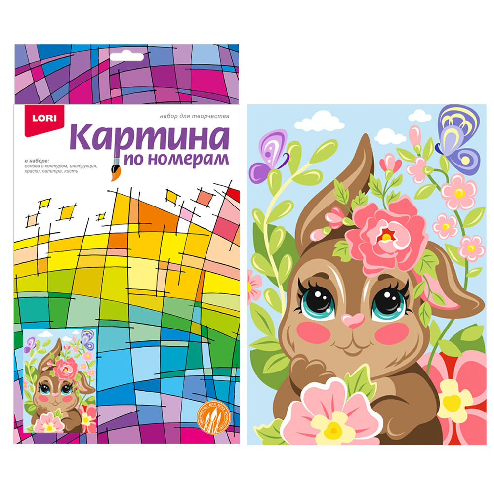 Картина по номерам для малышей Весенний зайчик - фото 1