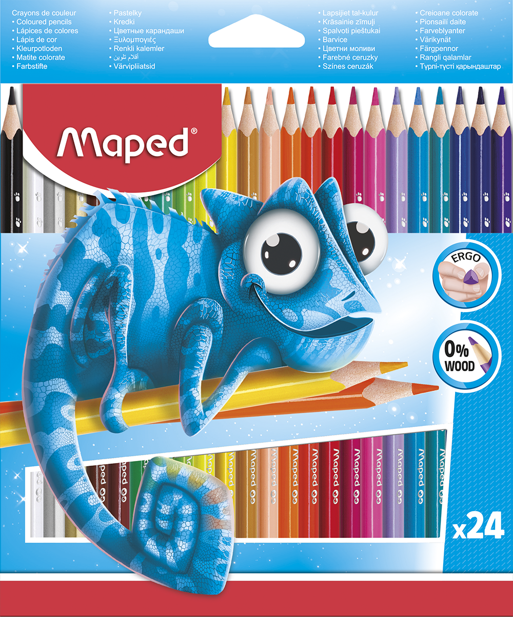 Карандаши 24 цв. пластиковые Maped - фото 1