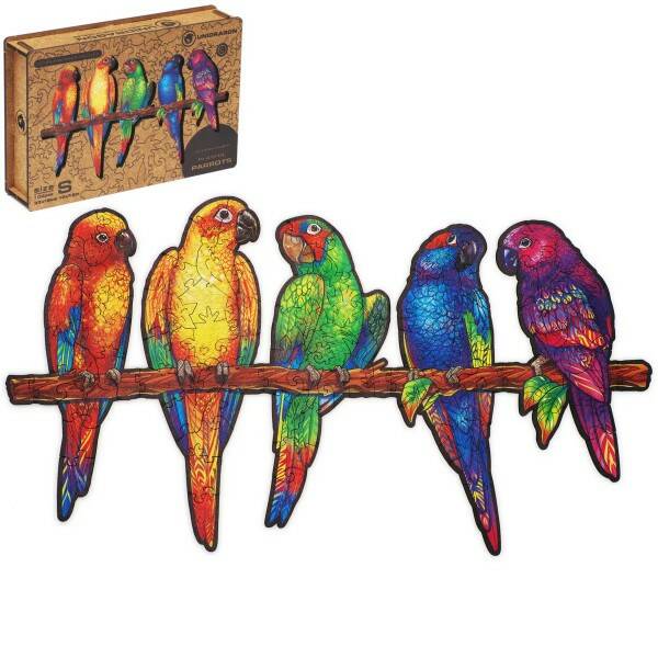 Пазл дер. 5в1 Игривые попугаи 104д. UNIDRAGON - фото 1