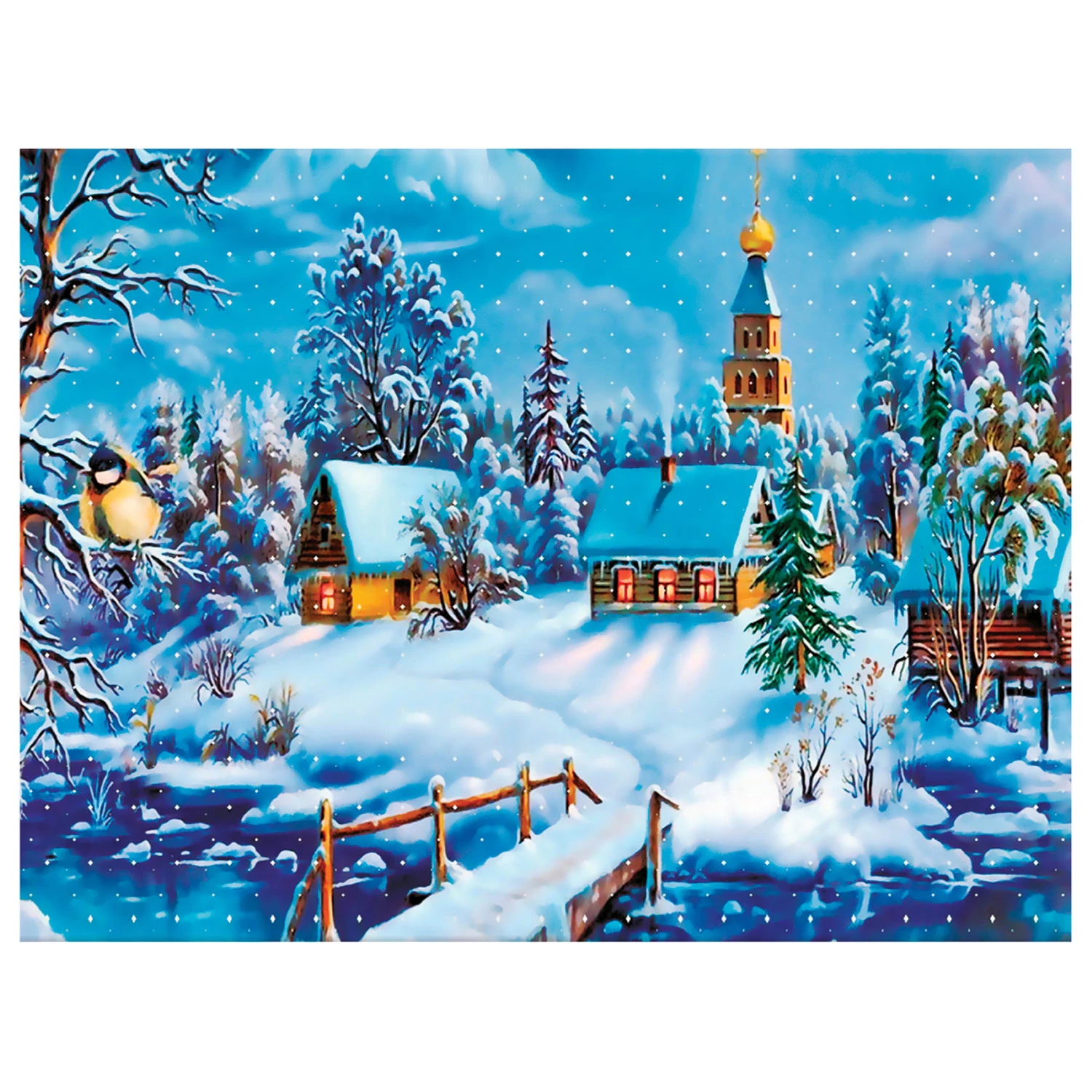 Картина стразами 30*40 Зимний пейзаж ОСТРОВ СОКРОВИЩ