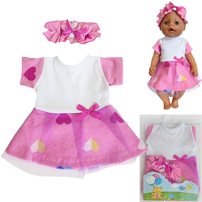 Платье с повязкой для кукол - фото 1