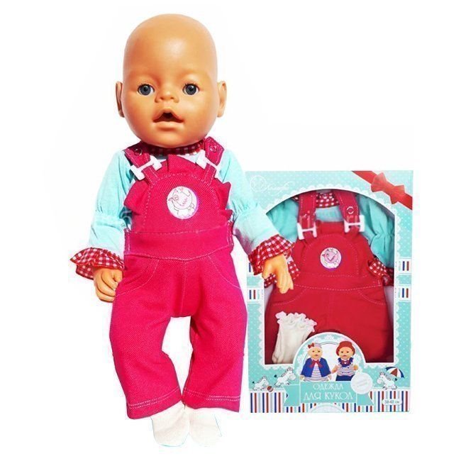 Одежда для кукол 38-42 см Комбинезон с рубашкой и носочками - фото 1