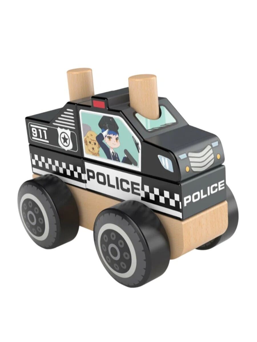 Конструктор деревянный Полицейская машина Службы спасения - фото 1