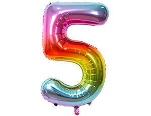 К Цифра фольга 5 40" Радуга металлик - фото 1