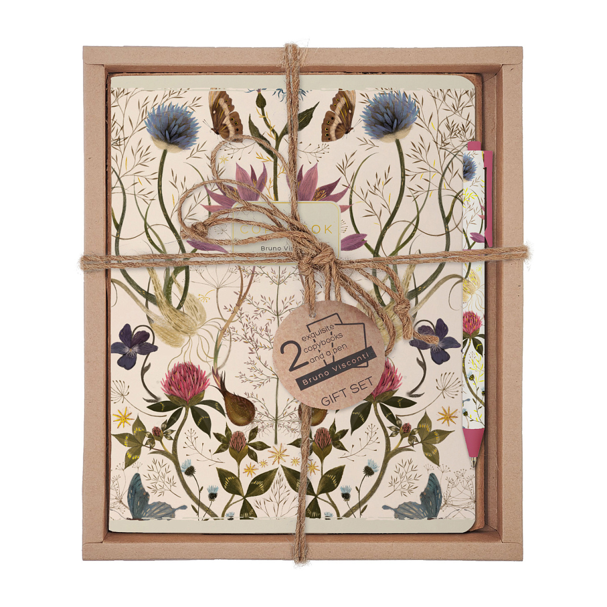 Набор тетрадь 2шт + ручка Bloom Flowers Summetrical Flora Bruno Visconti - фото 1