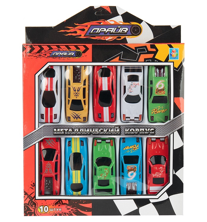 Машины металлические Драйв 10 шт. - фото 1