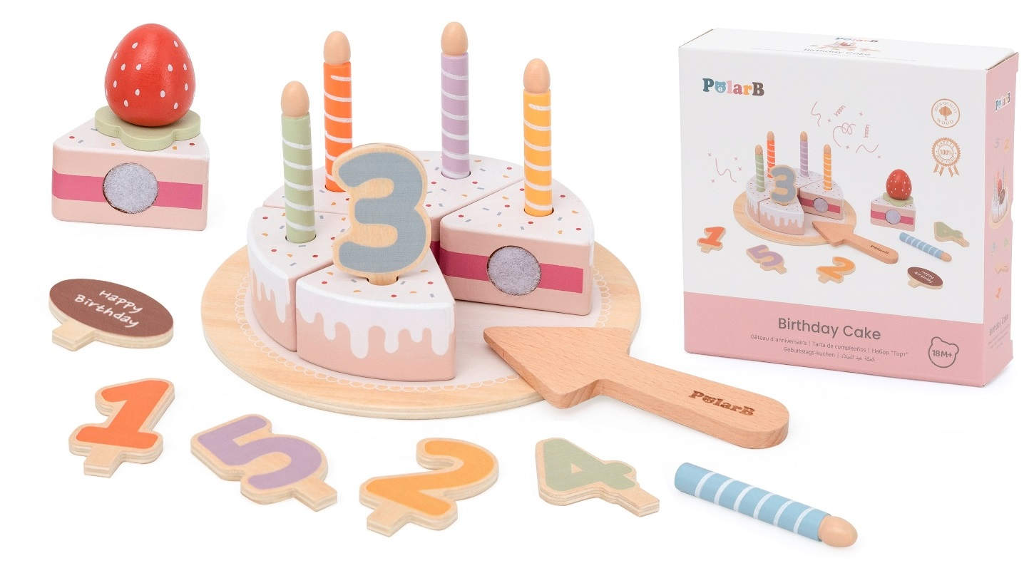 Продукты деревянные Торт с липучками С днем рождения POLAR - фото 1