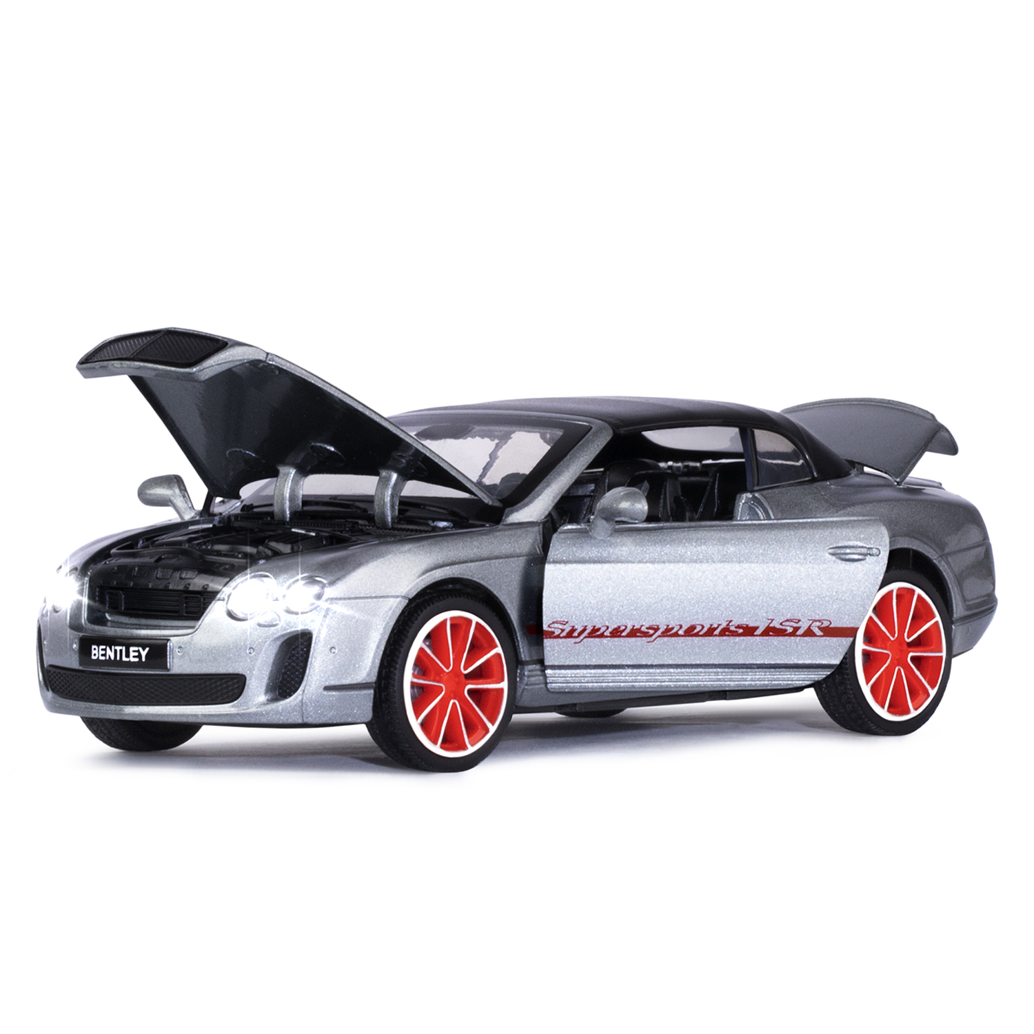 Машина металлическая Автопанорама 1:32 Bentley Continental Supersports ISR сер. свет, звук - миниатюра 2