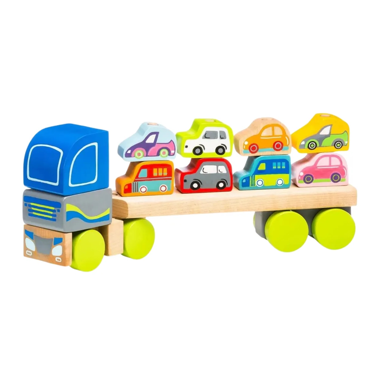 Автомобиль Грузовик с машинками деревянный Cubika - фото 1