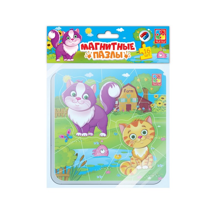 Пазл 16 магнитный Котики - фото 1