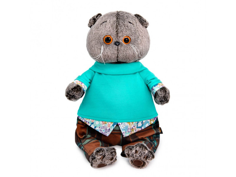 Мягкая игрушка Басик в штанах в клетку - фото 1