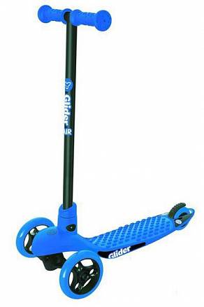 Самокат 3-х колесный (2 кол. спереди) YVolution Glider AIR син. - фото 1