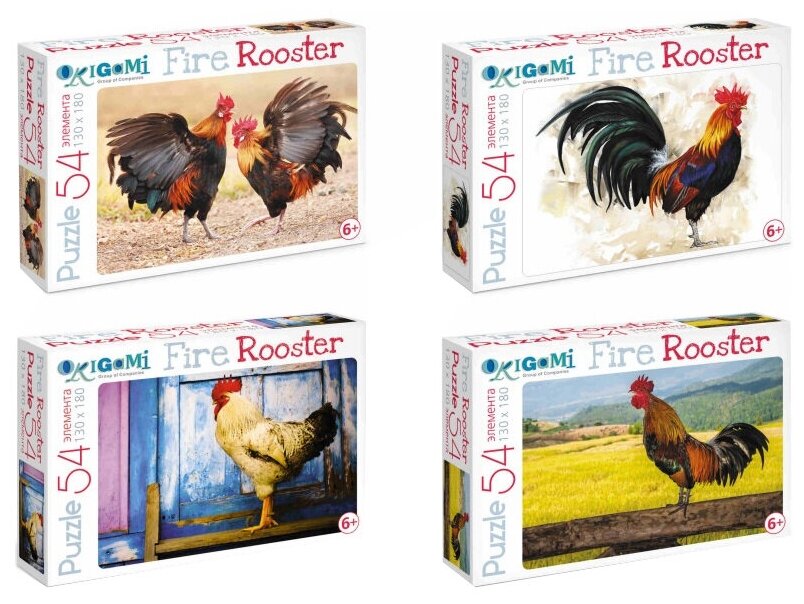 Пазл 54А Яркие петухи - фото 1