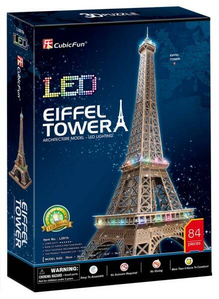 Пазл 3D Эйфелева Башня с подсветкой 84д. - миниатюра 2