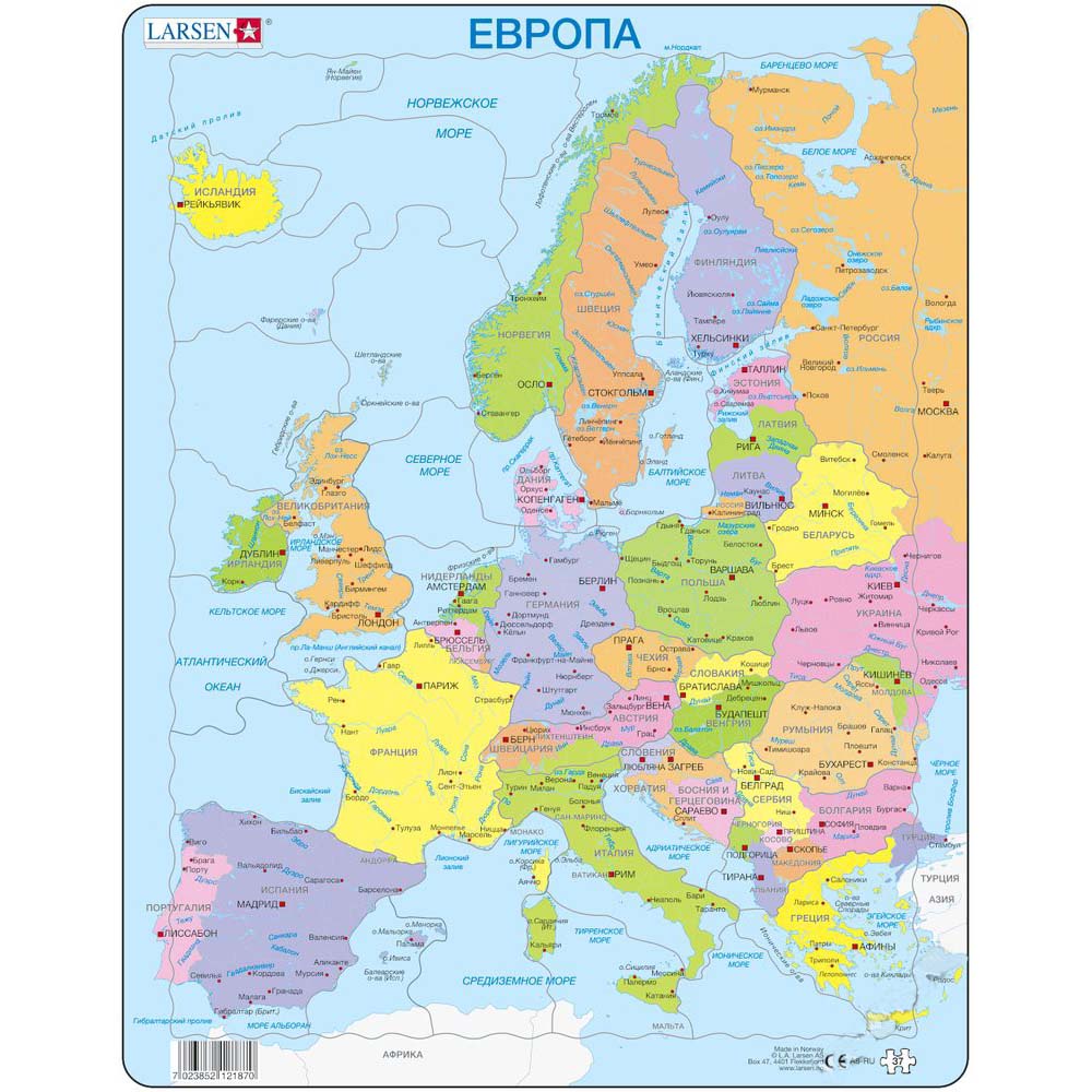 Пазл Европа 37дет. LARSEN - фото 1