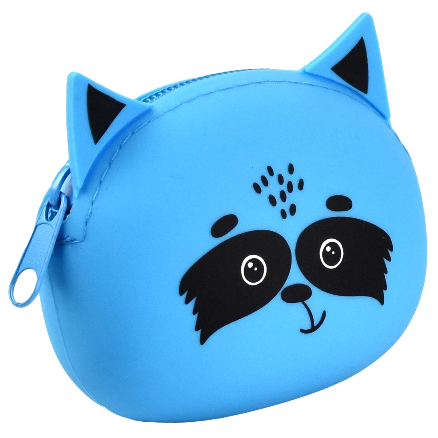 Кошелек детский Енот силикон голуб. - фото 1