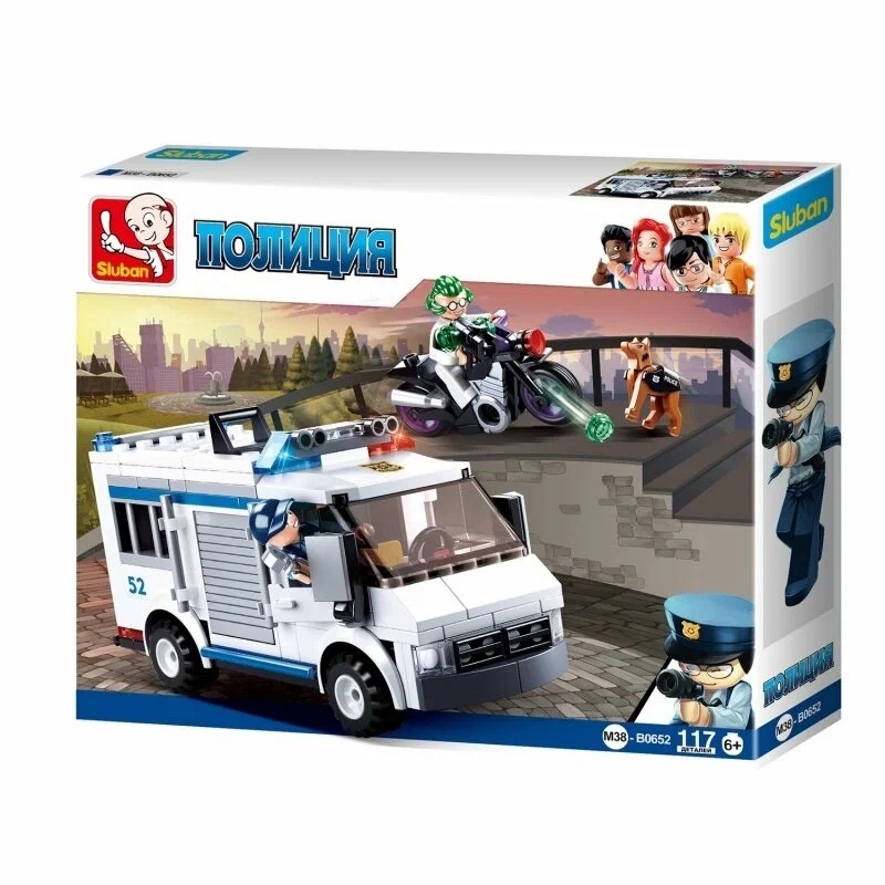 Конструктор СЛУБАН Полиция. Погоня 117дет. М38-В0652 - миниатюра 2