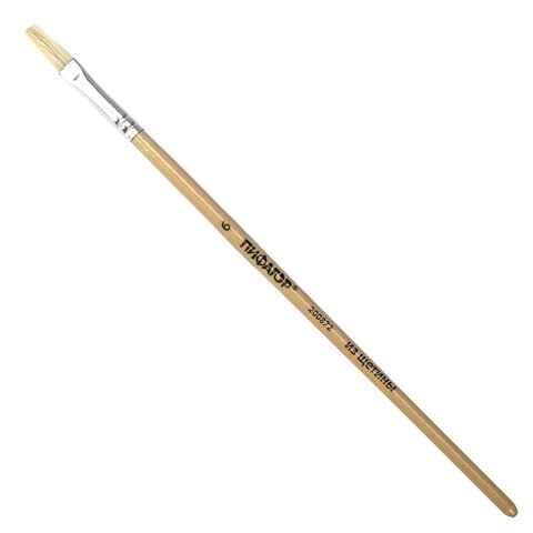 Кисть щетина №6 плоская ПИФАГОР - фото 1