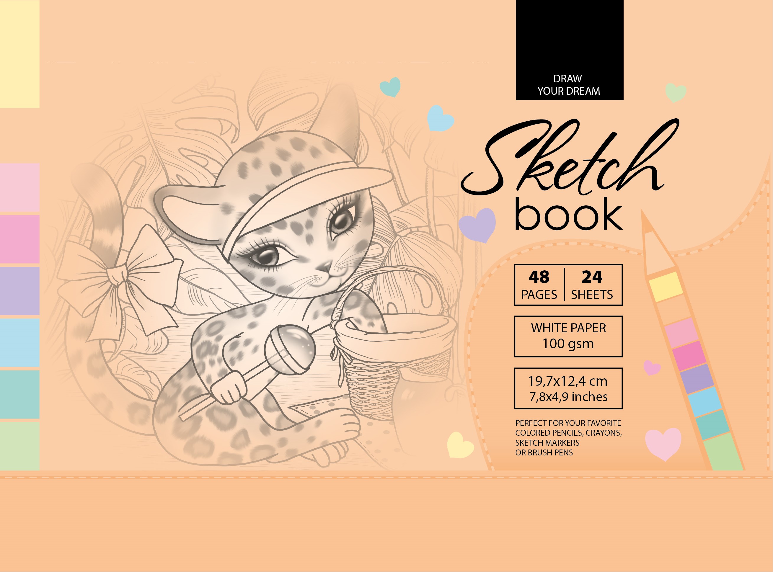 Скетчпад бел. бум. 24л 20*13 Little leopard - фото 1