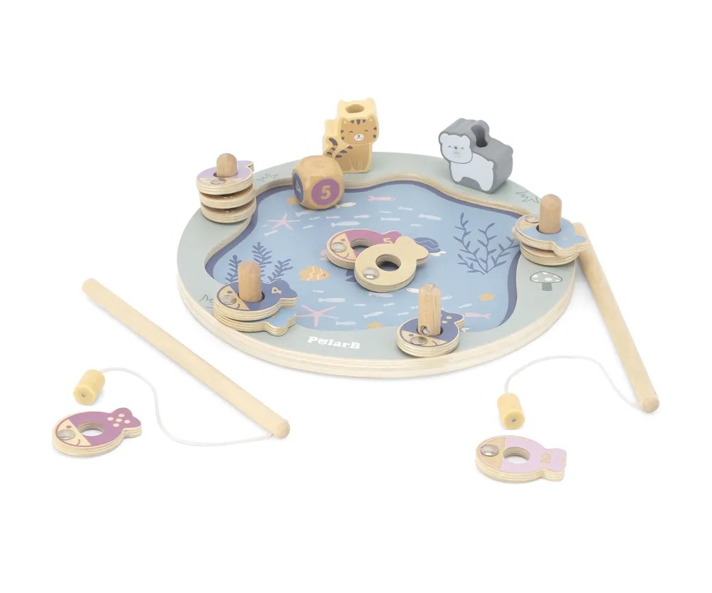 Рыбалка деревянная магнитная цвет пастель в/к VIGA - миниатюра 2