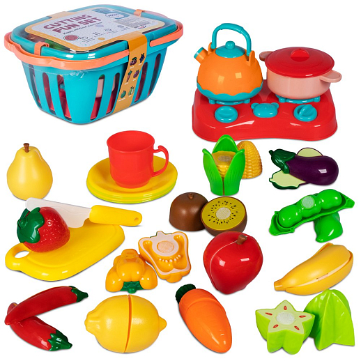 Продукты набор на липучках в корзине - фото 1