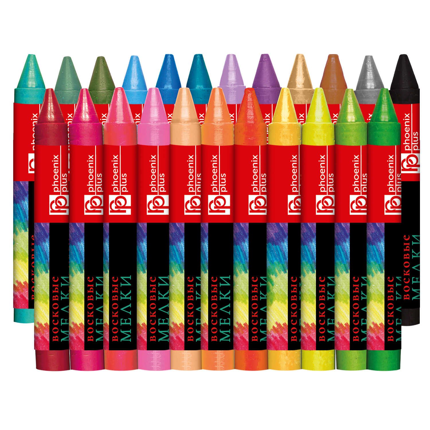 Мелки восковые 24цв. Зверята - фото 1