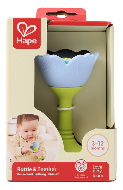 Погремушка Малышам Голубой цветок 3в1 Hape - фото 1