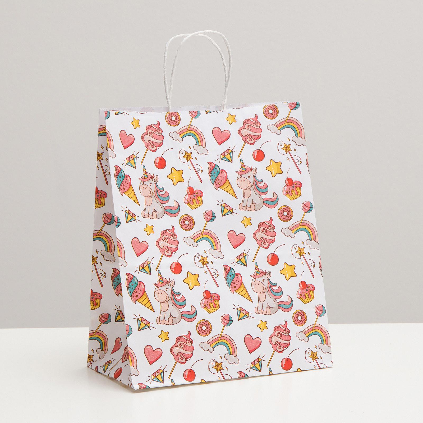 Пакет крафт 22*27*12 Радость - фото 1